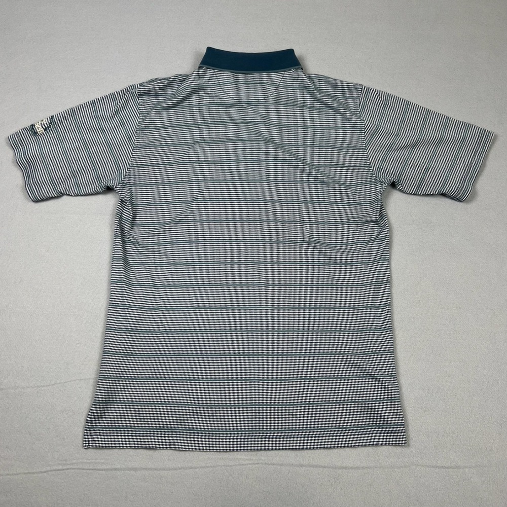 Divots Men's Large Blue Striped Pima Mercerized Cotton Golf Polo Shirt - Picture 5 of 8